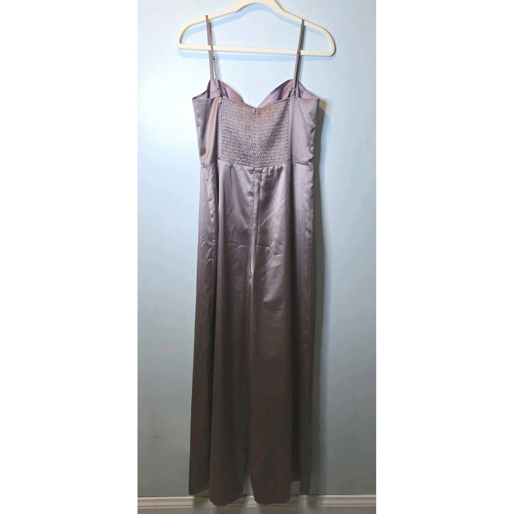 ASTR Satin Pewter/Pink Bustier Jumpsuit Size Large Anthro See Notes - Picture 6 of 9